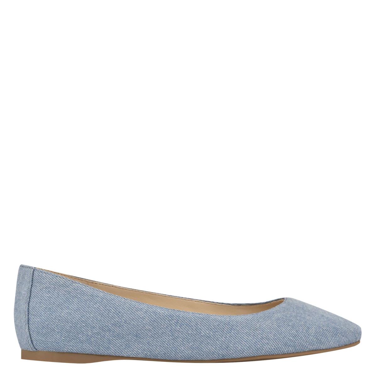 Blue Women\'s Nine West Alena Square-Toe Ballet Flats | NBQO91724