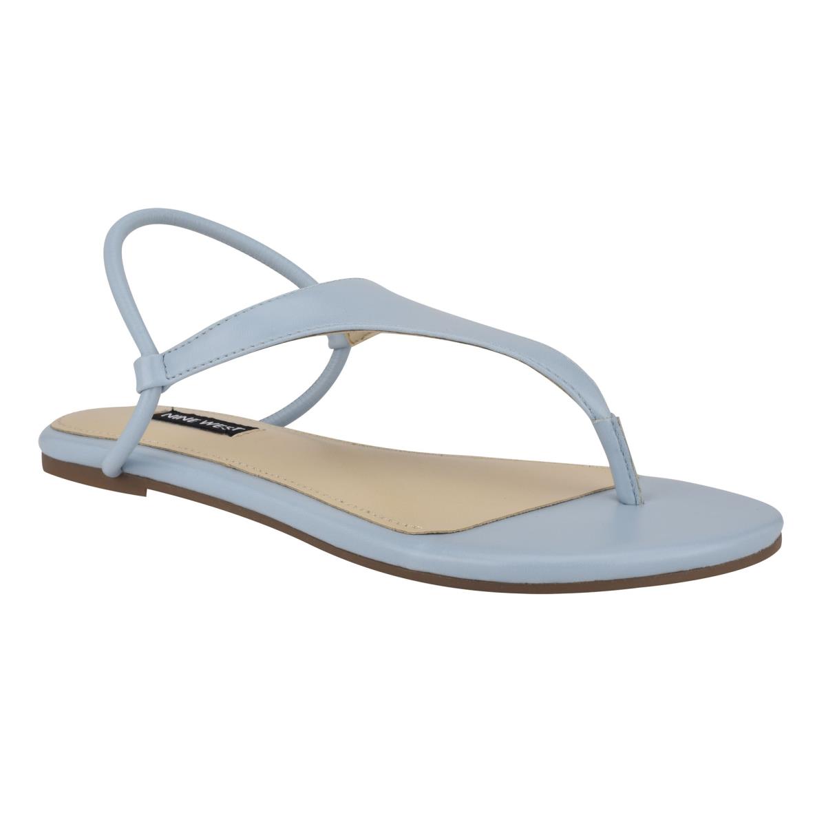 Blue Women's Nine West Braydin Stretch Flat Sandals | JVRT05283