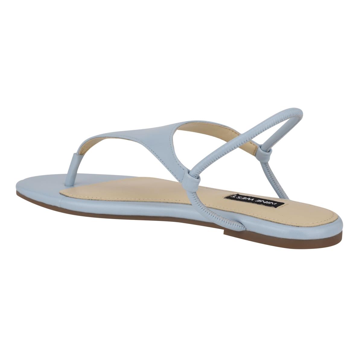 Blue Women's Nine West Braydin Stretch Flat Sandals | JVRT05283