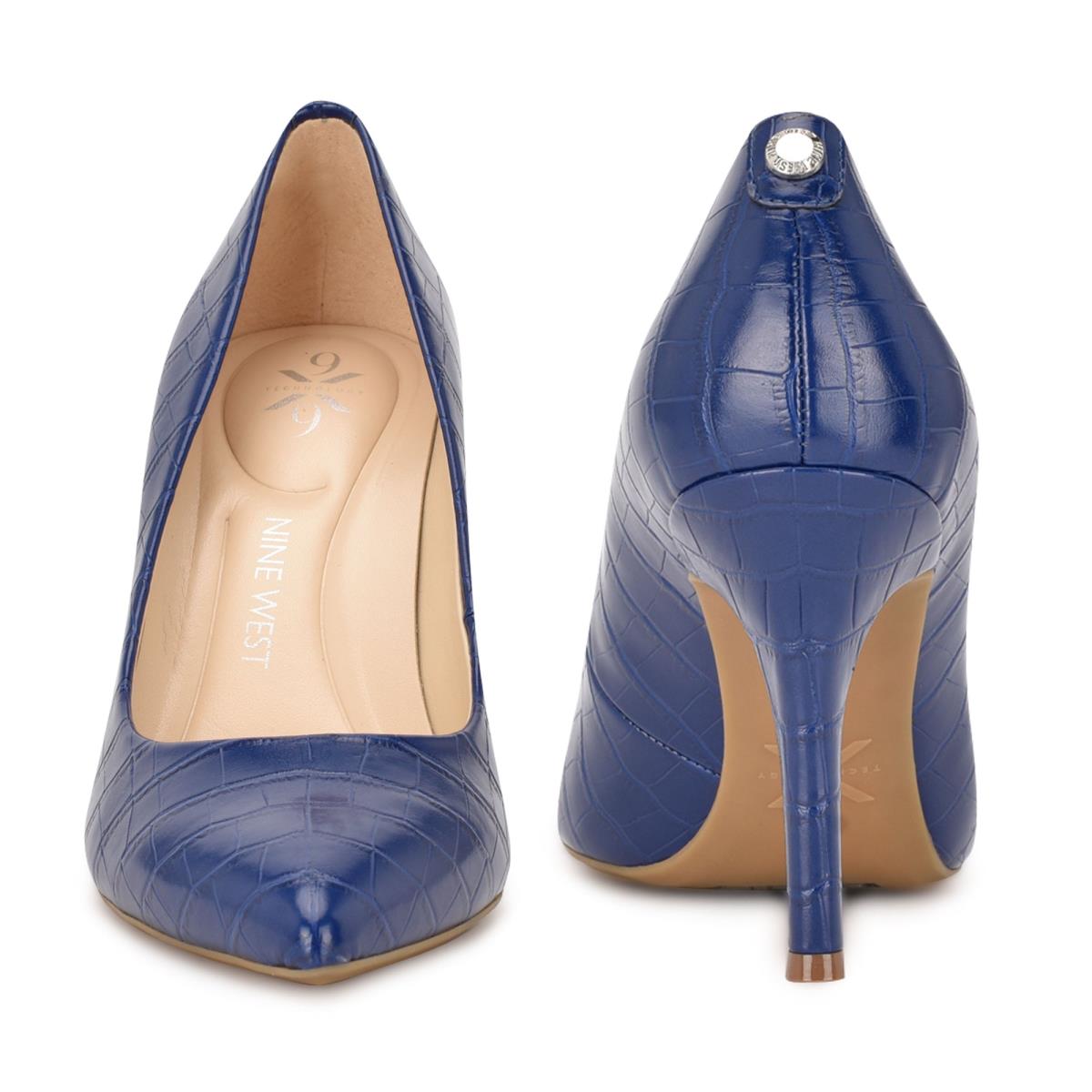 Blue Women's Nine West Fifth 9x9 Pointy Toe Pumps | QPNV71308