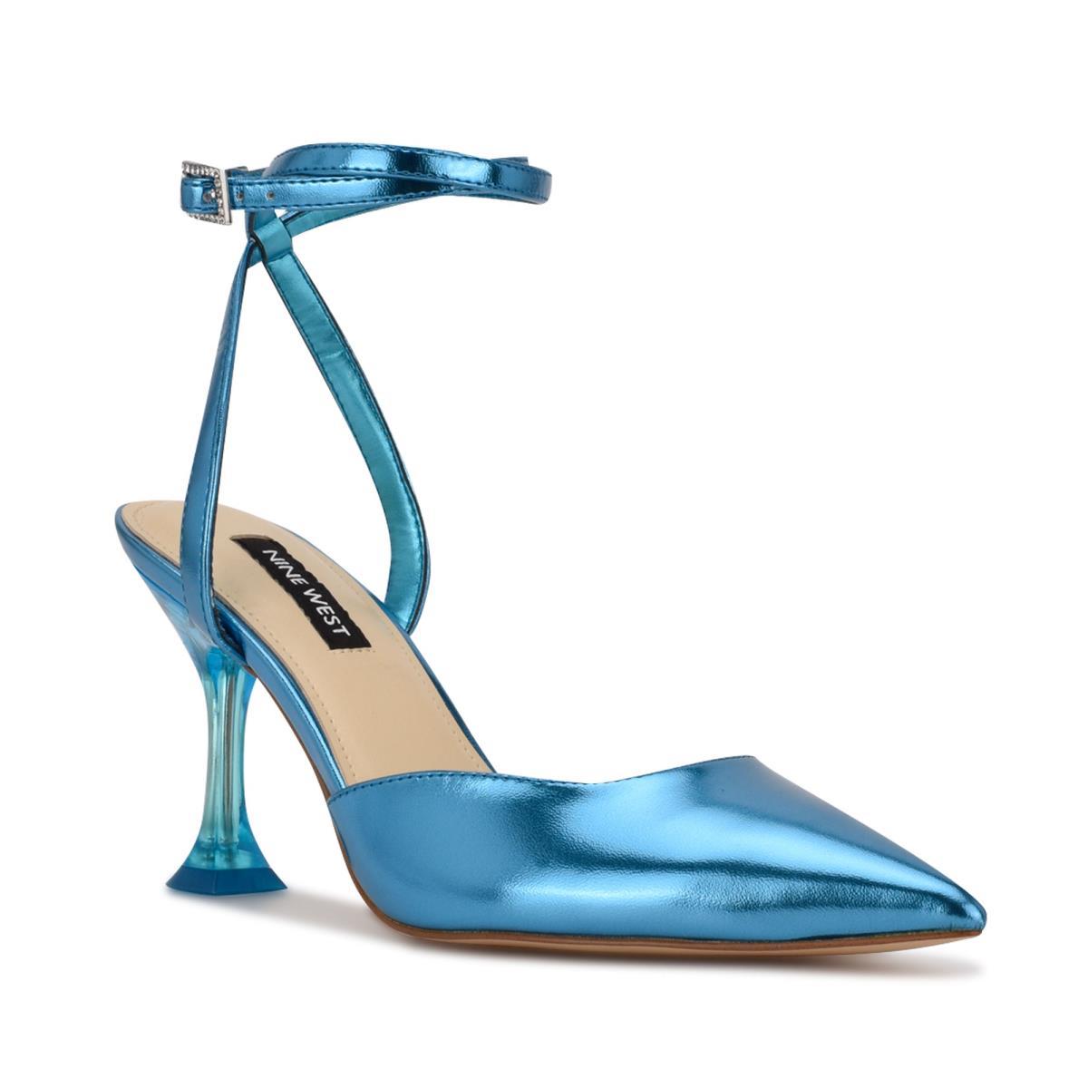 Blue Women's Nine West Harlowe Ankle Strap Pumps | XART60832