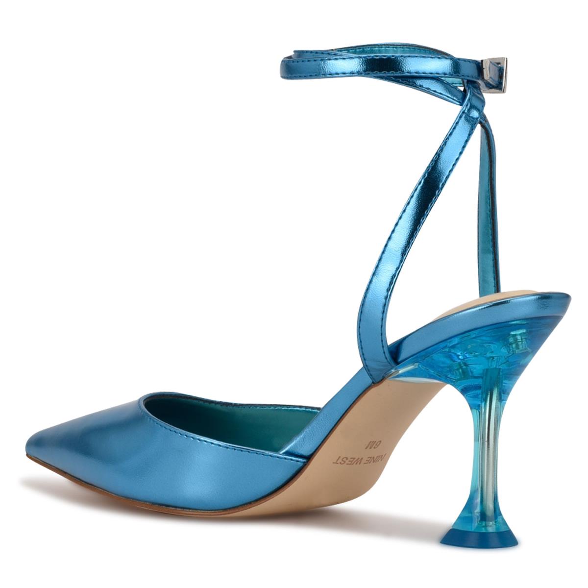 Blue Women's Nine West Harlowe Ankle Strap Pumps | XART60832