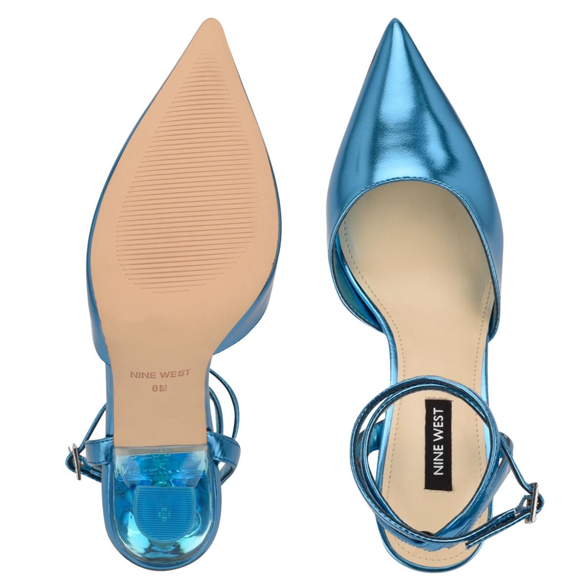 Blue Women's Nine West Harlowe Ankle Strap Pumps | XART60832