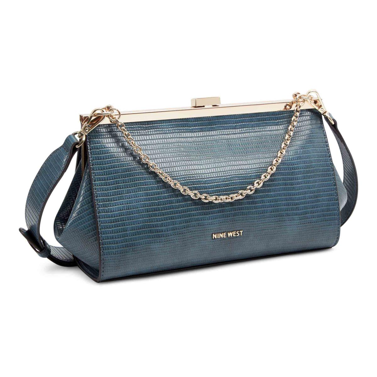 Blue Women's Nine West Mallorie Fram Crossbody Bags | QTVU06532