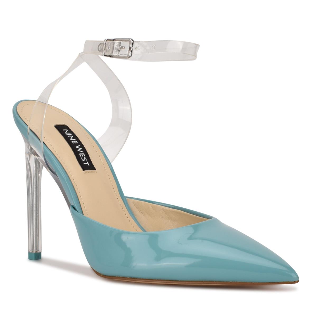 Blue Women's Nine West Sparkea Ankle Strap Pumps | ICJT06835