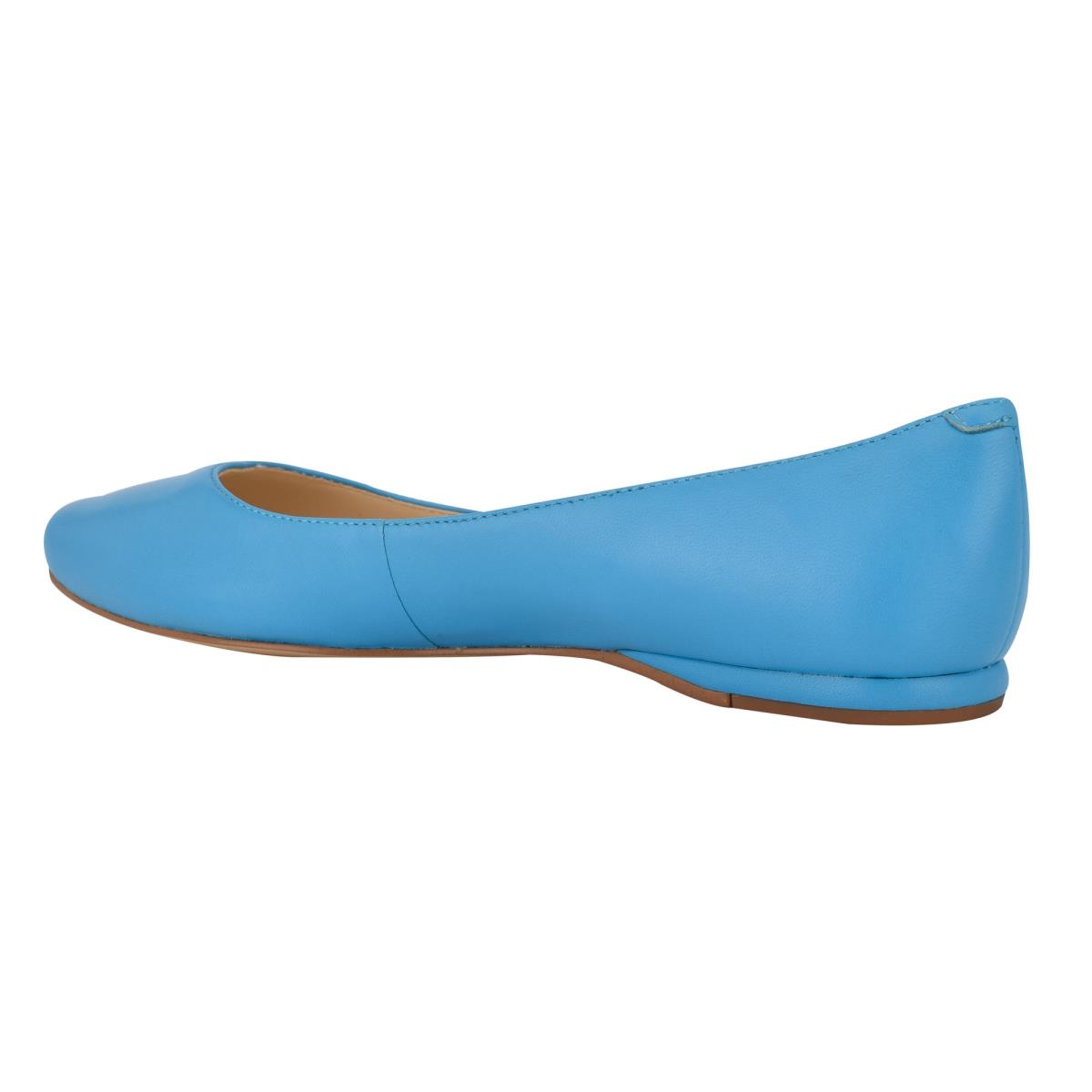 Blue Women's Nine West Speakup Almond Toe Ballet Flats | YWJP23874