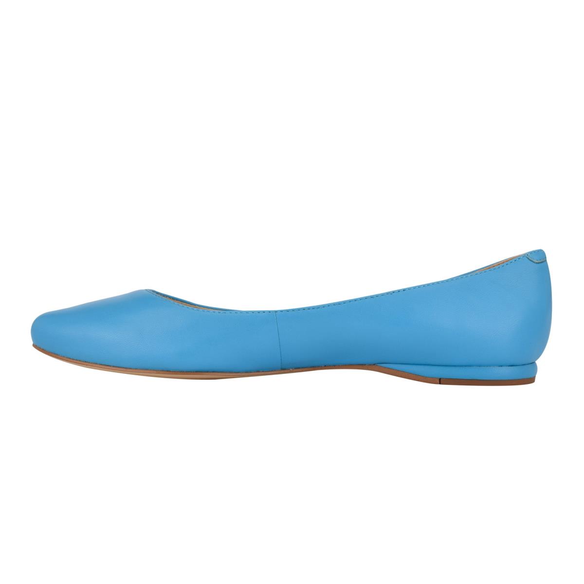 Blue Women's Nine West Speakup Almond Toe Ballet Flats | YWJP23874