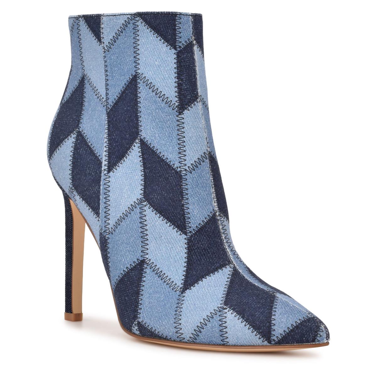 Blue Women's Nine West Tennon Dress Bootie Booties | MJYS78596