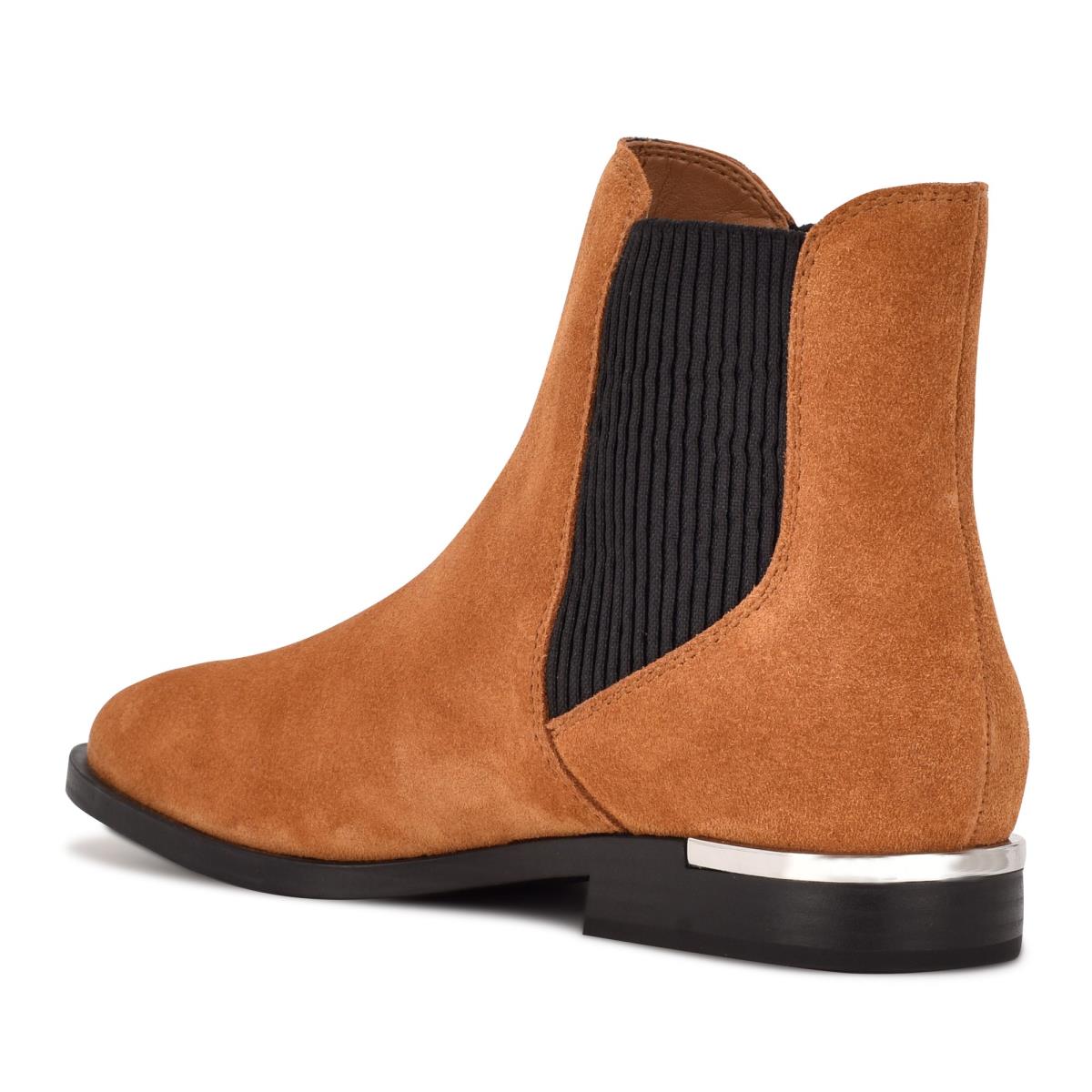 Brown Women's Nine West Agate Chelsea Booties | QMRG37964