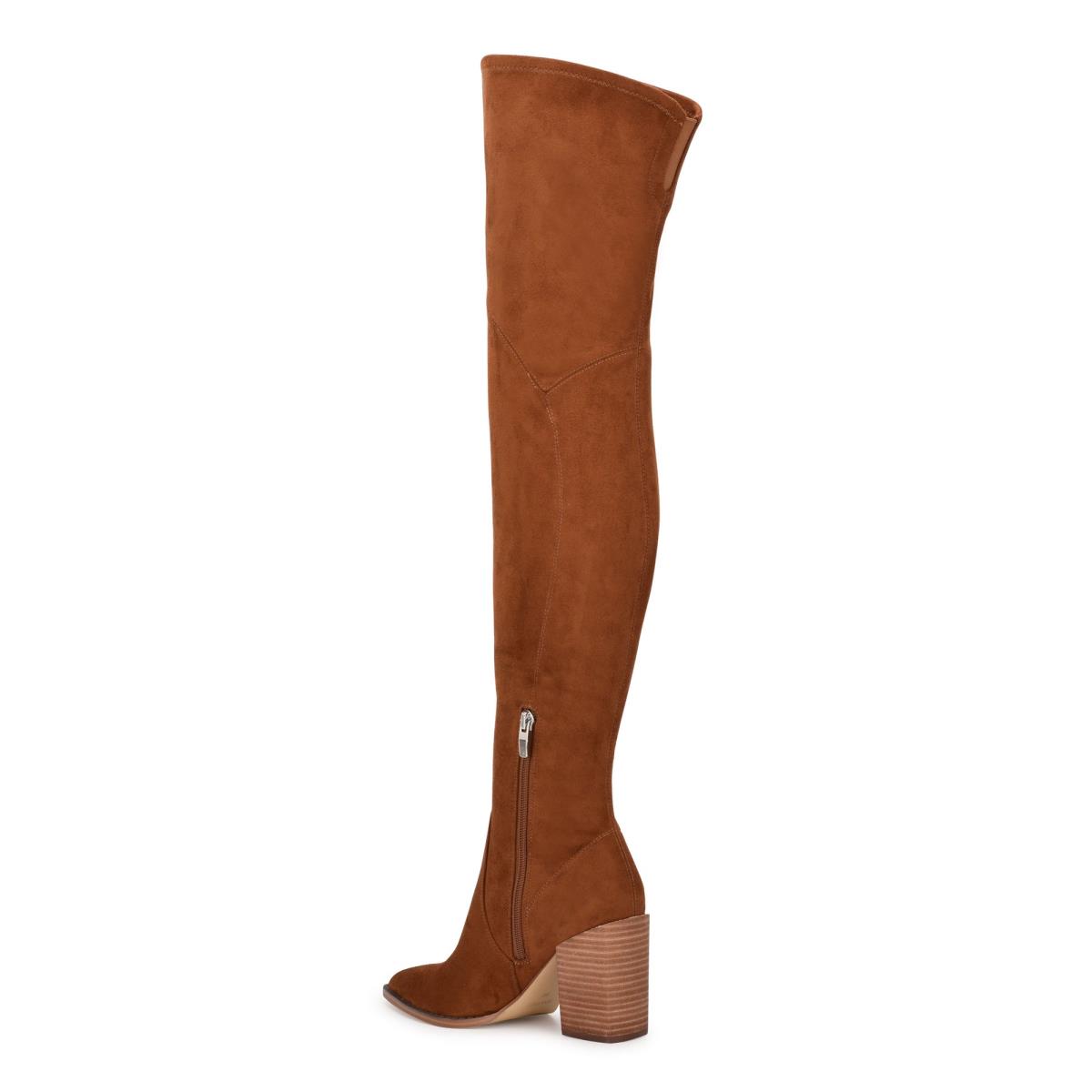 Brown Women's Nine West Barret Over The Knee Heeled Boots | VDYL56821