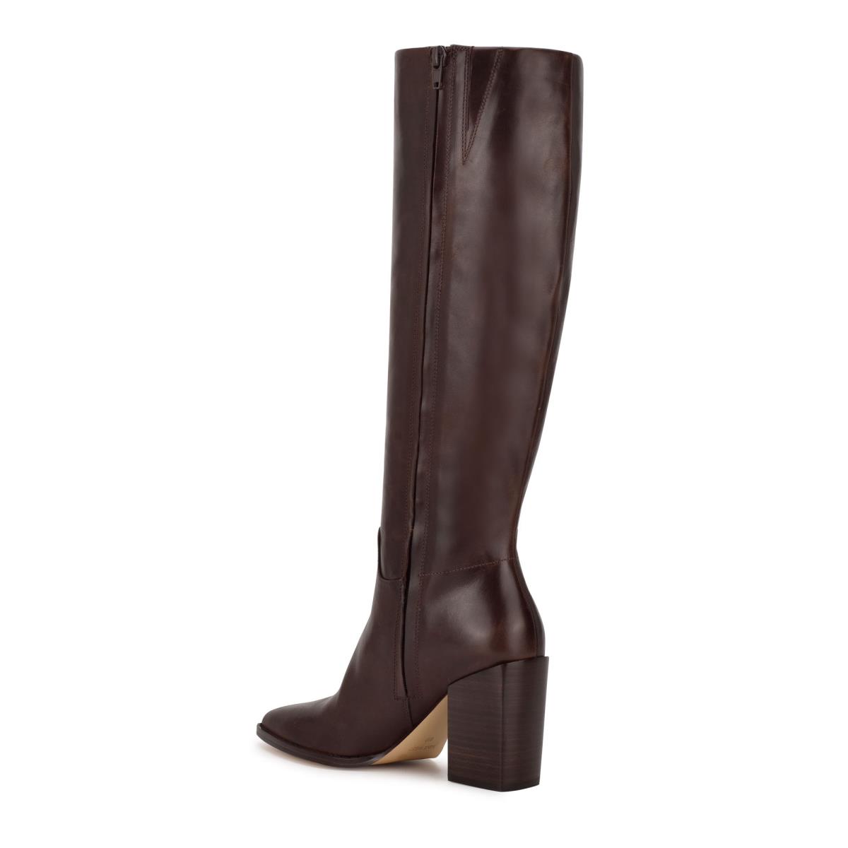 Brown Women's Nine West Brixe Heeled Boots | ACXG94085