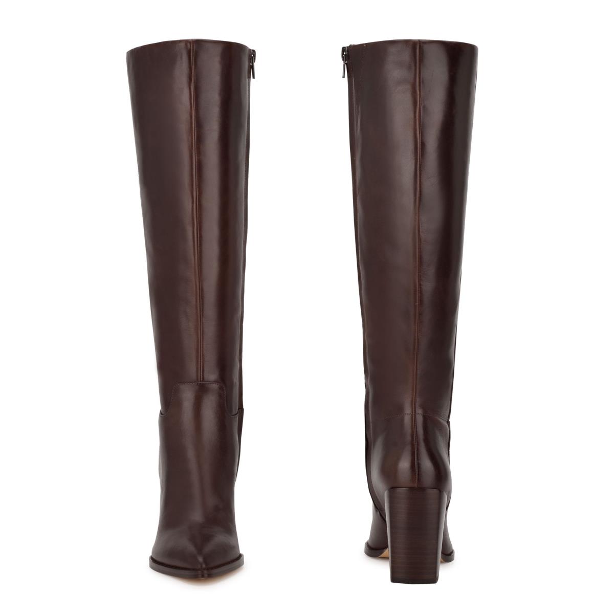 Brown Women's Nine West Brixe Heeled Boots | ACXG94085