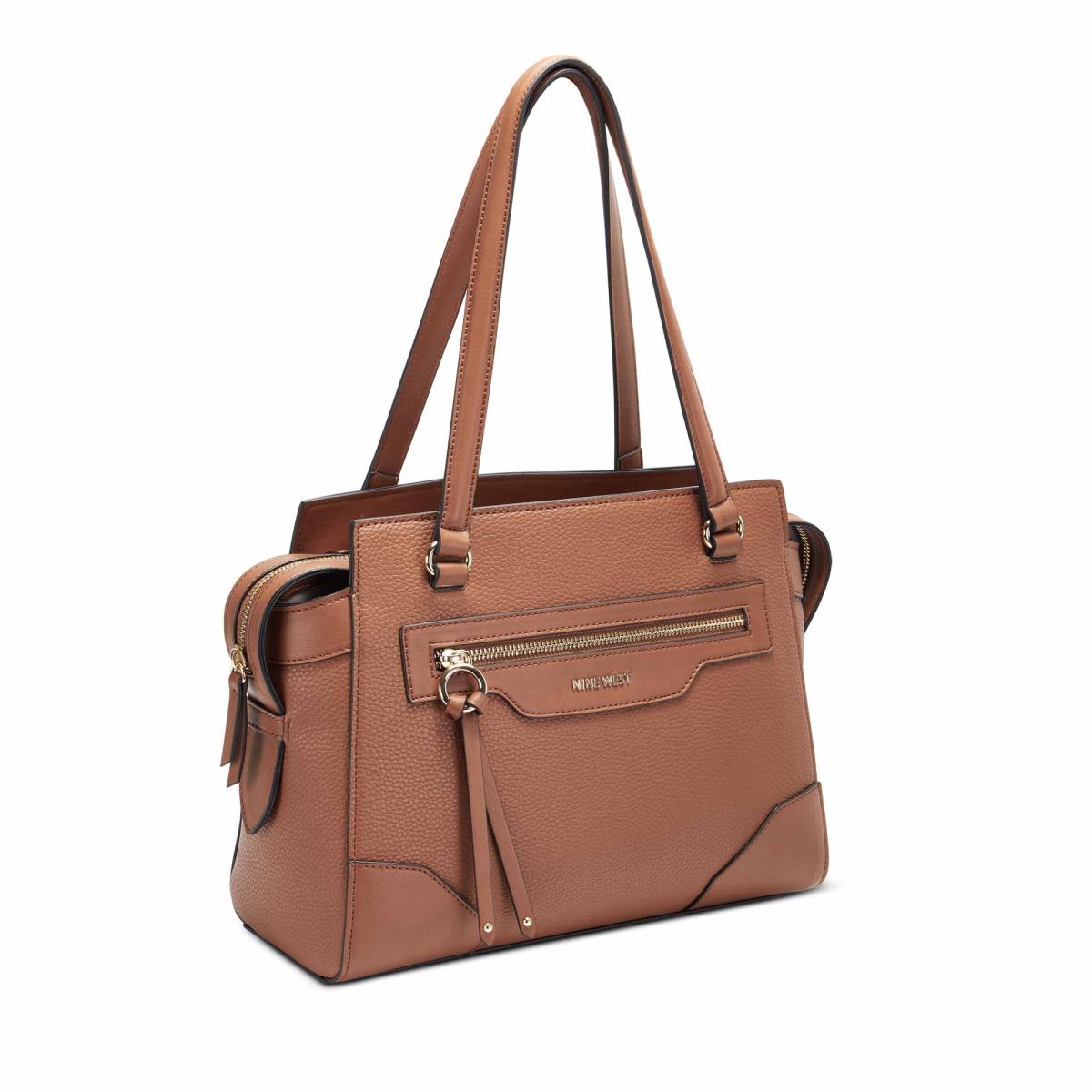 Brown Women's Nine West Brooklyn Jet Set Shldr Satchel Bags | KXFL34152