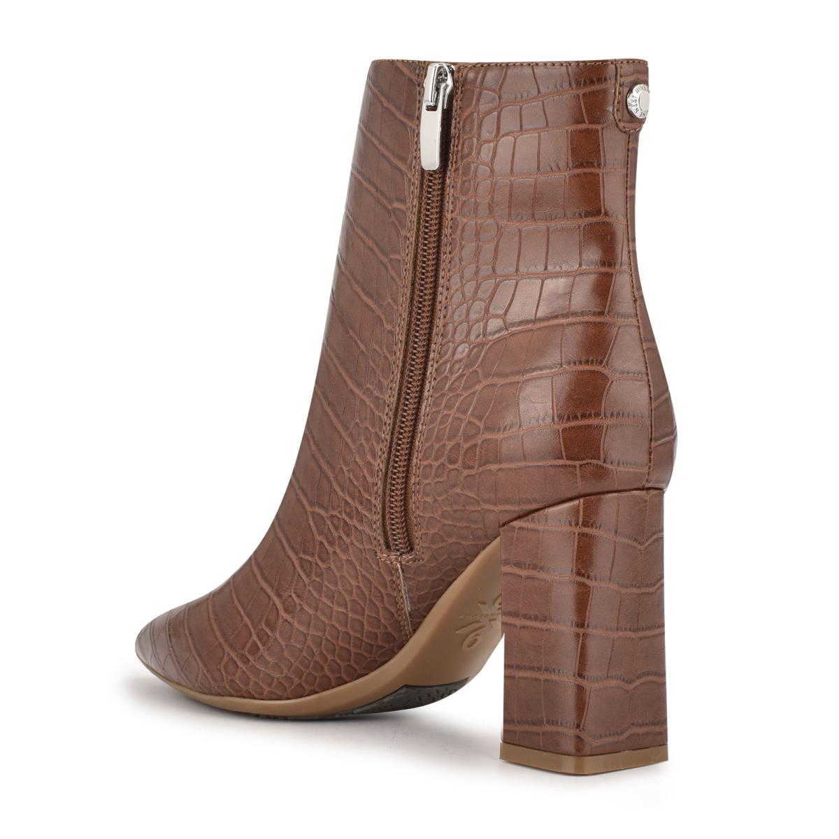 Brown Women's Nine West Cacey 9x9 Heeled Booties | SVKL64580