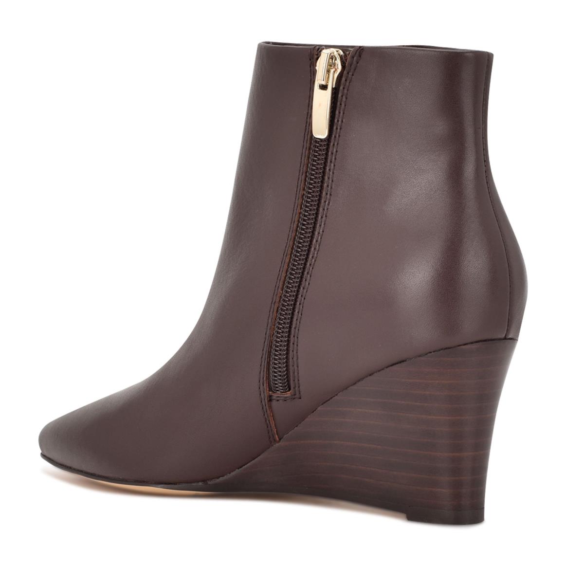 Brown Women's Nine West Carter Wedge Booties | DCTA32075