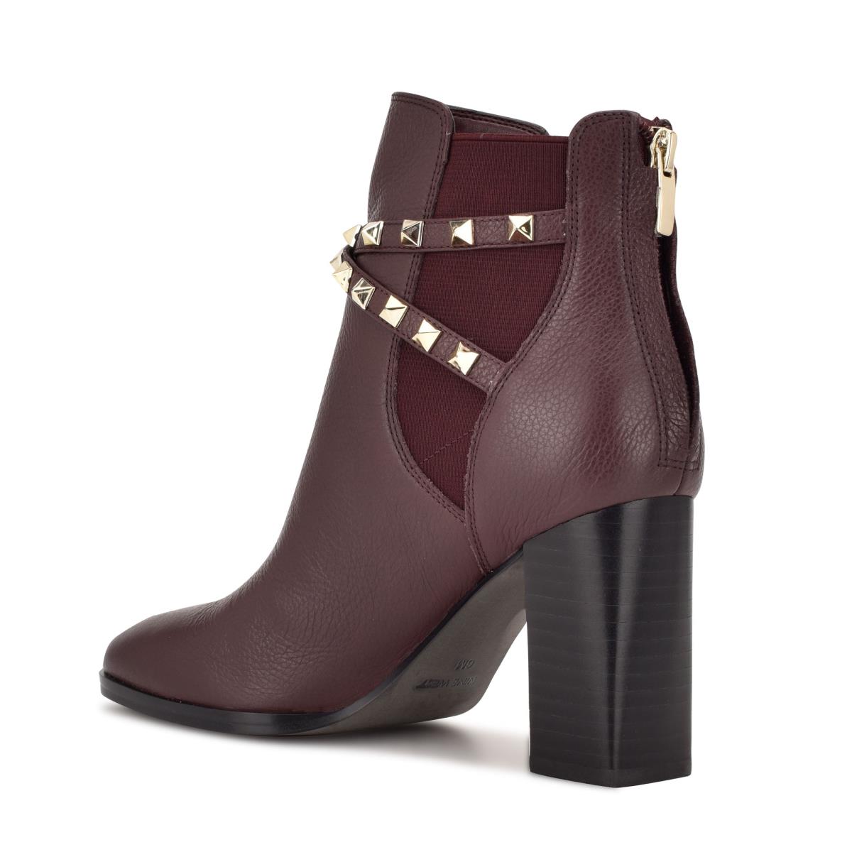 Brown Women's Nine West Donda Heeled Booties | UTXC49367