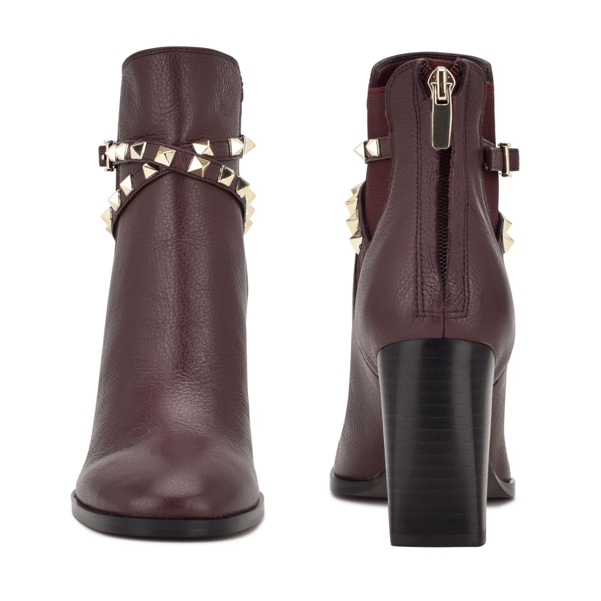 Brown Women's Nine West Donda Heeled Booties | UTXC49367