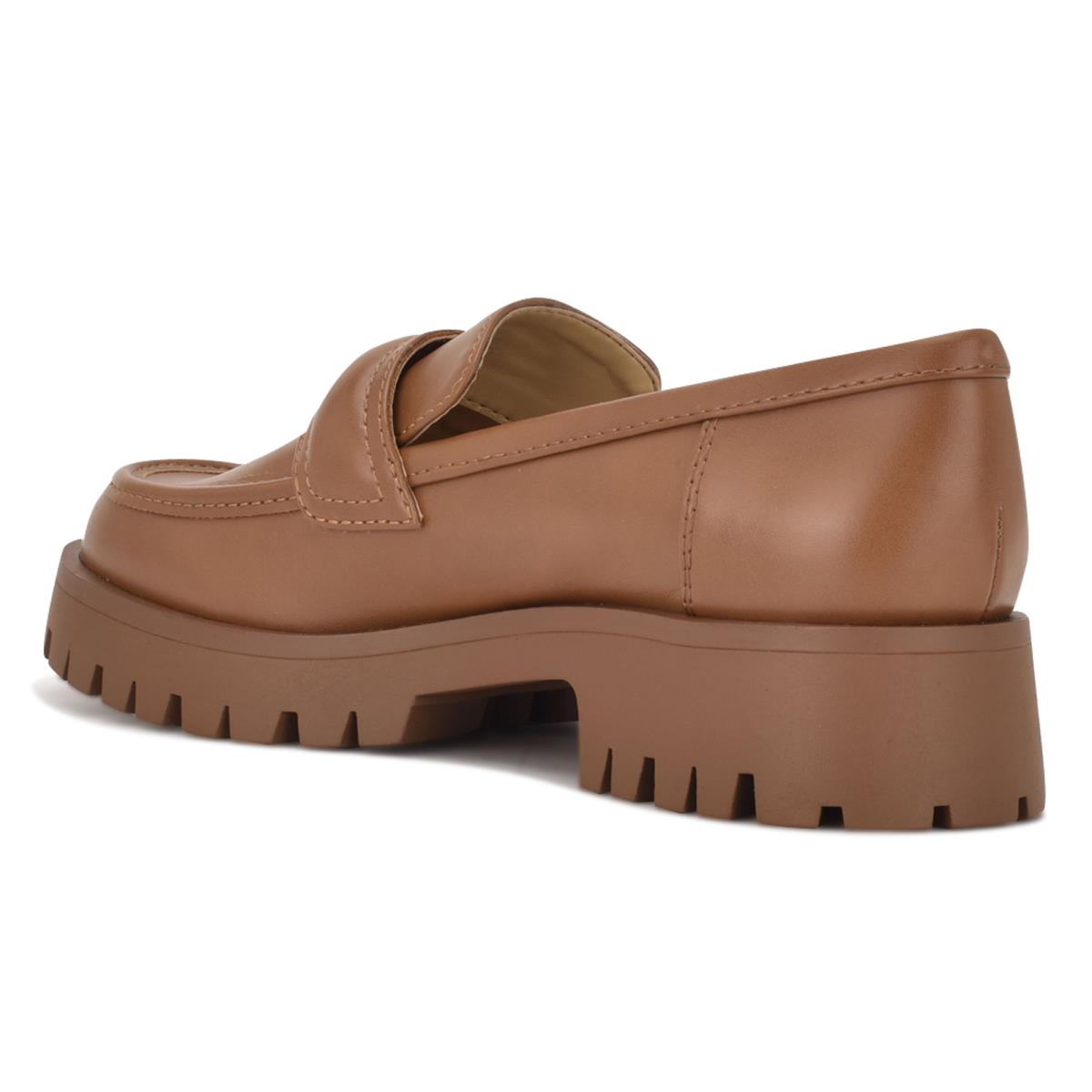 Brown Women's Nine West Garren Lug Sole Loafers | CFQW41695