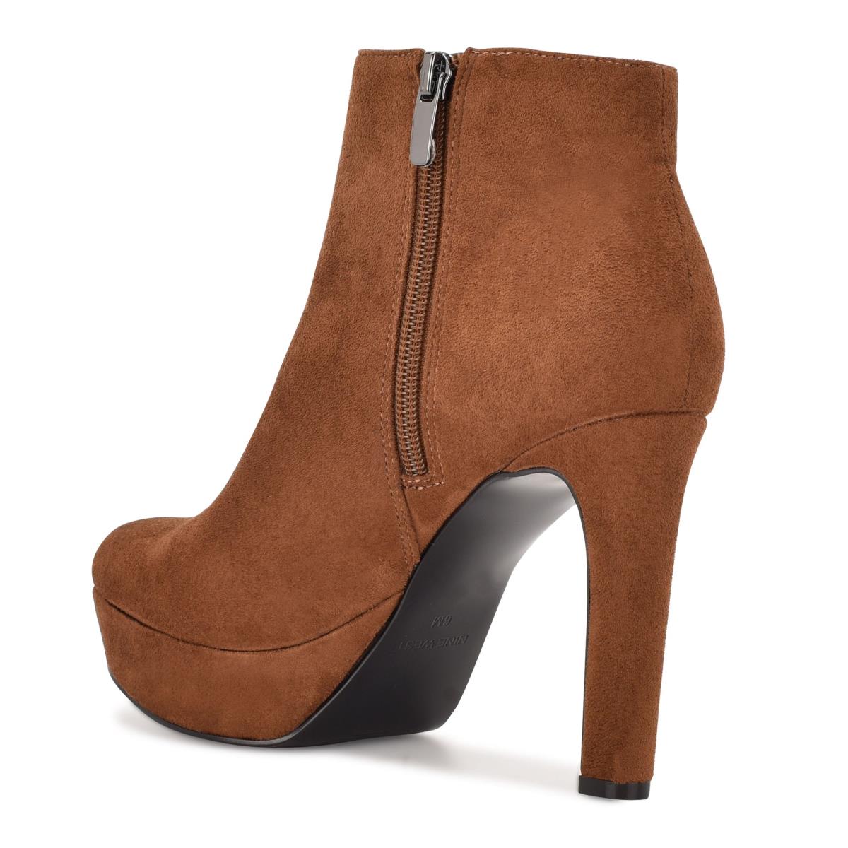 Brown Women's Nine West Glowup Platform Booties | XMTP05862