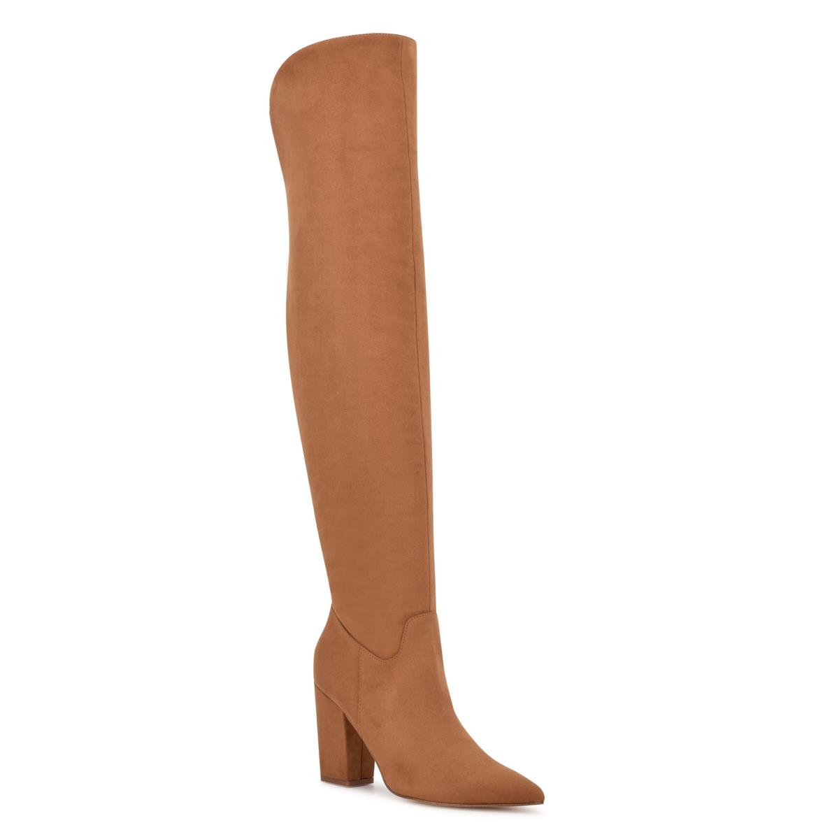 Brown Women's Nine West Goforit Over The Knee Heeled Boots | VHOX54068