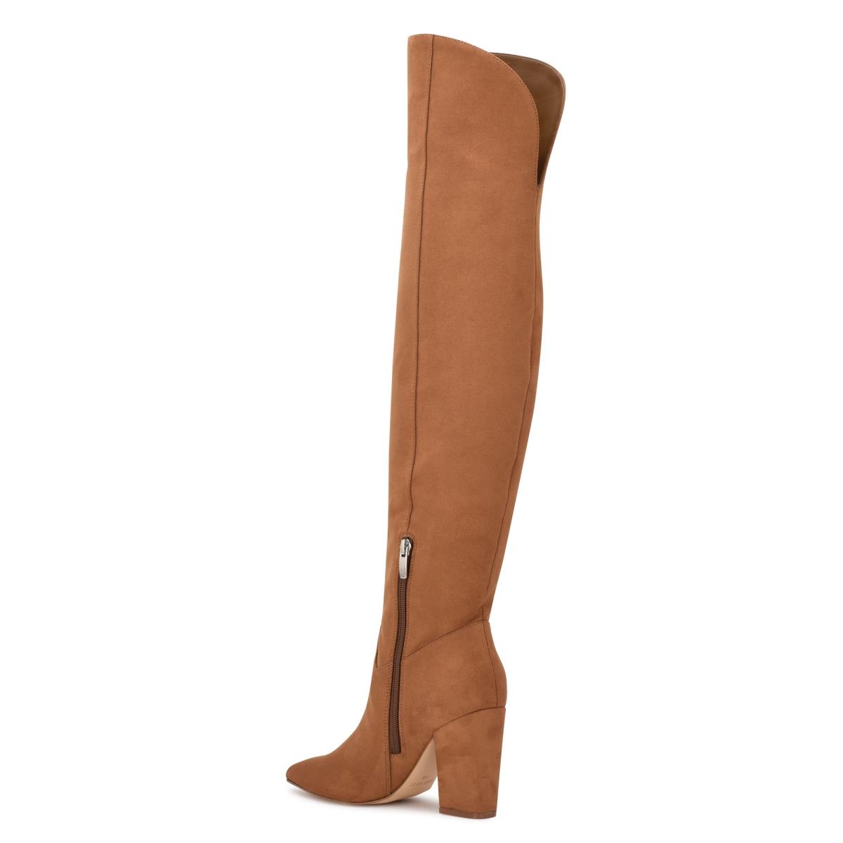 Brown Women's Nine West Goforit Over The Knee Heeled Boots | VHOX54068