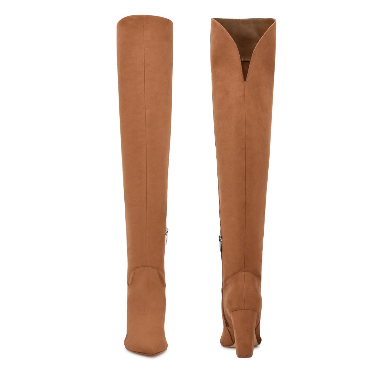 Brown Women's Nine West Goforit Over The Knee Heeled Boots | VHOX54068