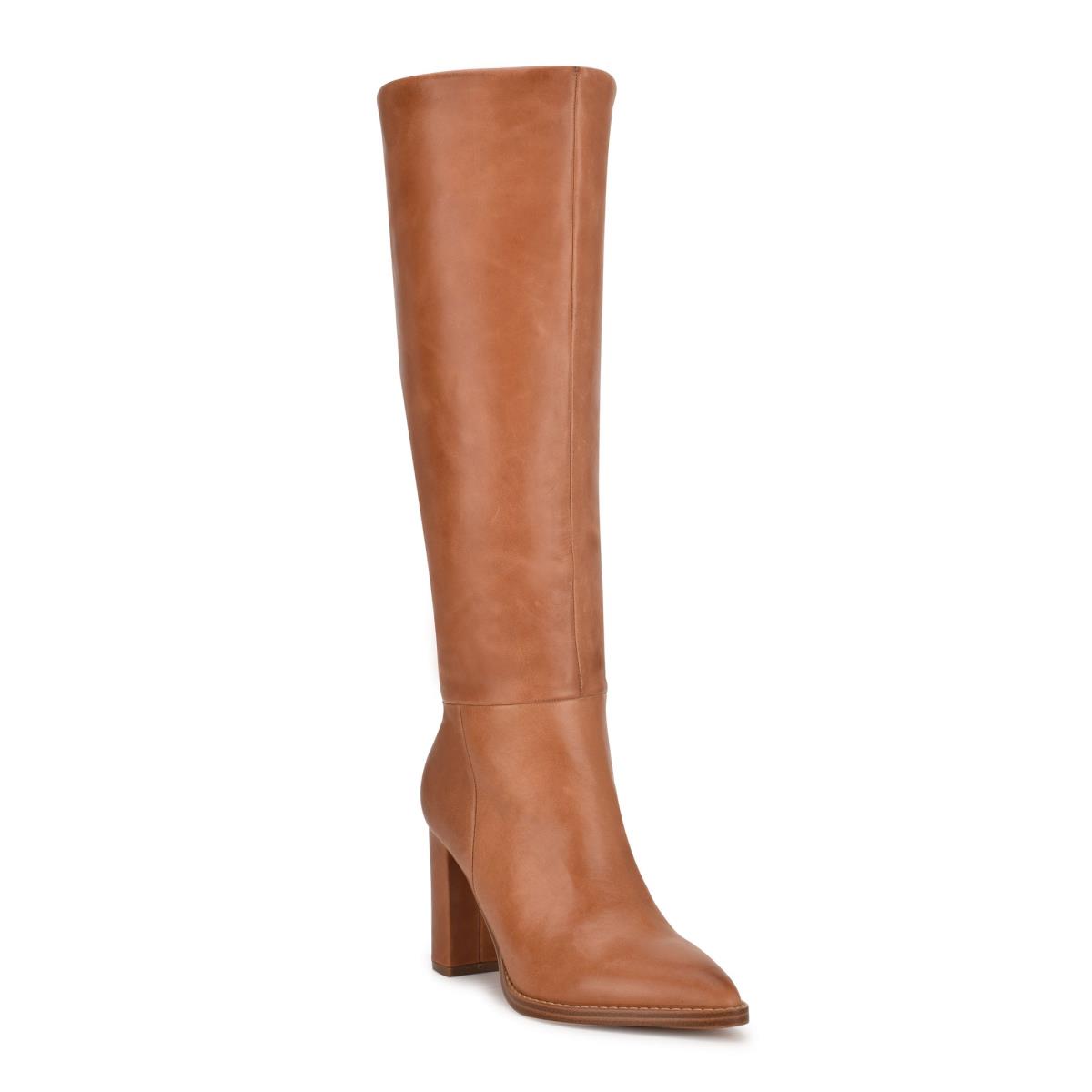 Brown Women's Nine West Hiya Heeled Boots | RMWP84107