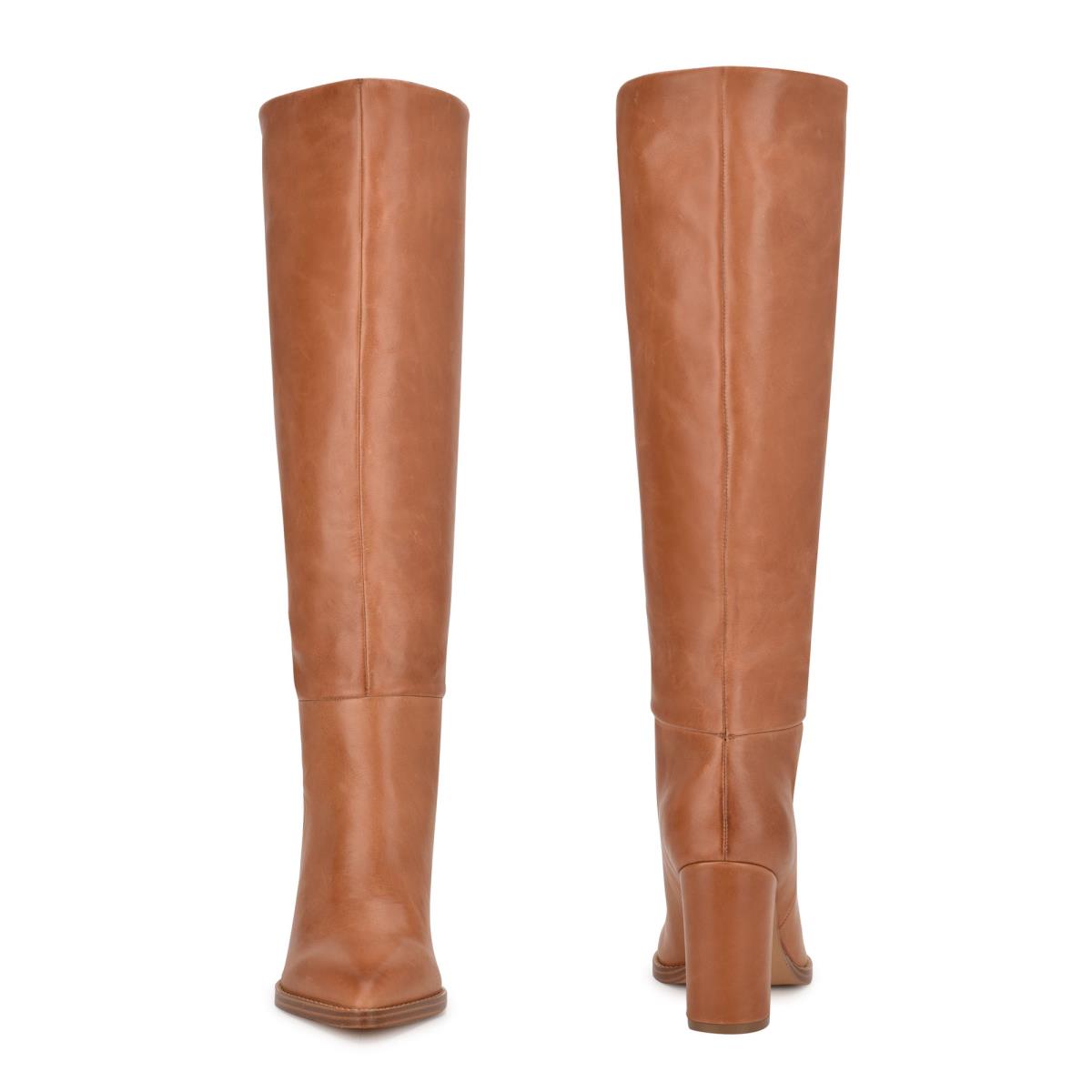 Brown Women's Nine West Hiya Heeled Boots | RMWP84107