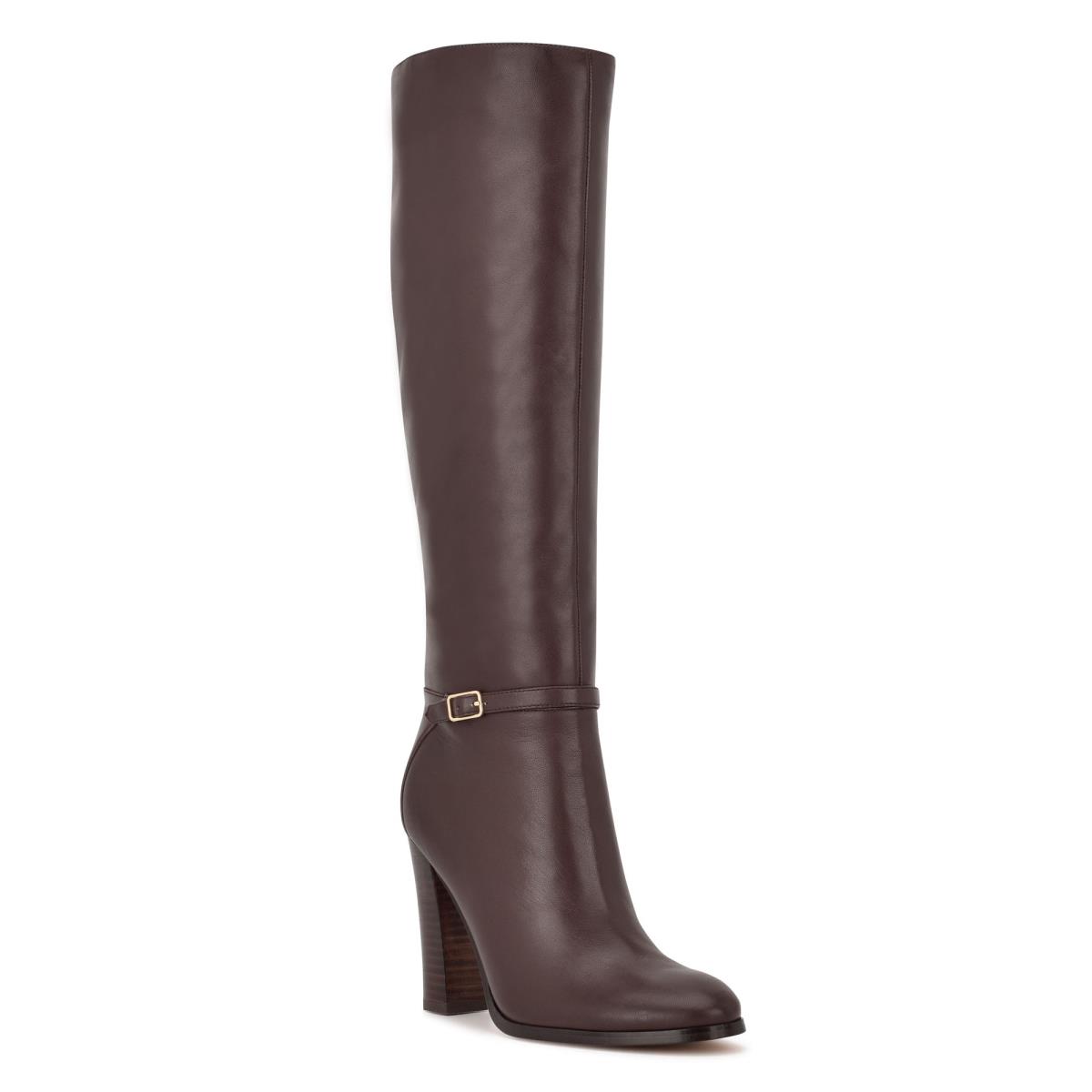 Brown Women's Nine West Kimy Heeled Boots | AXGI72630