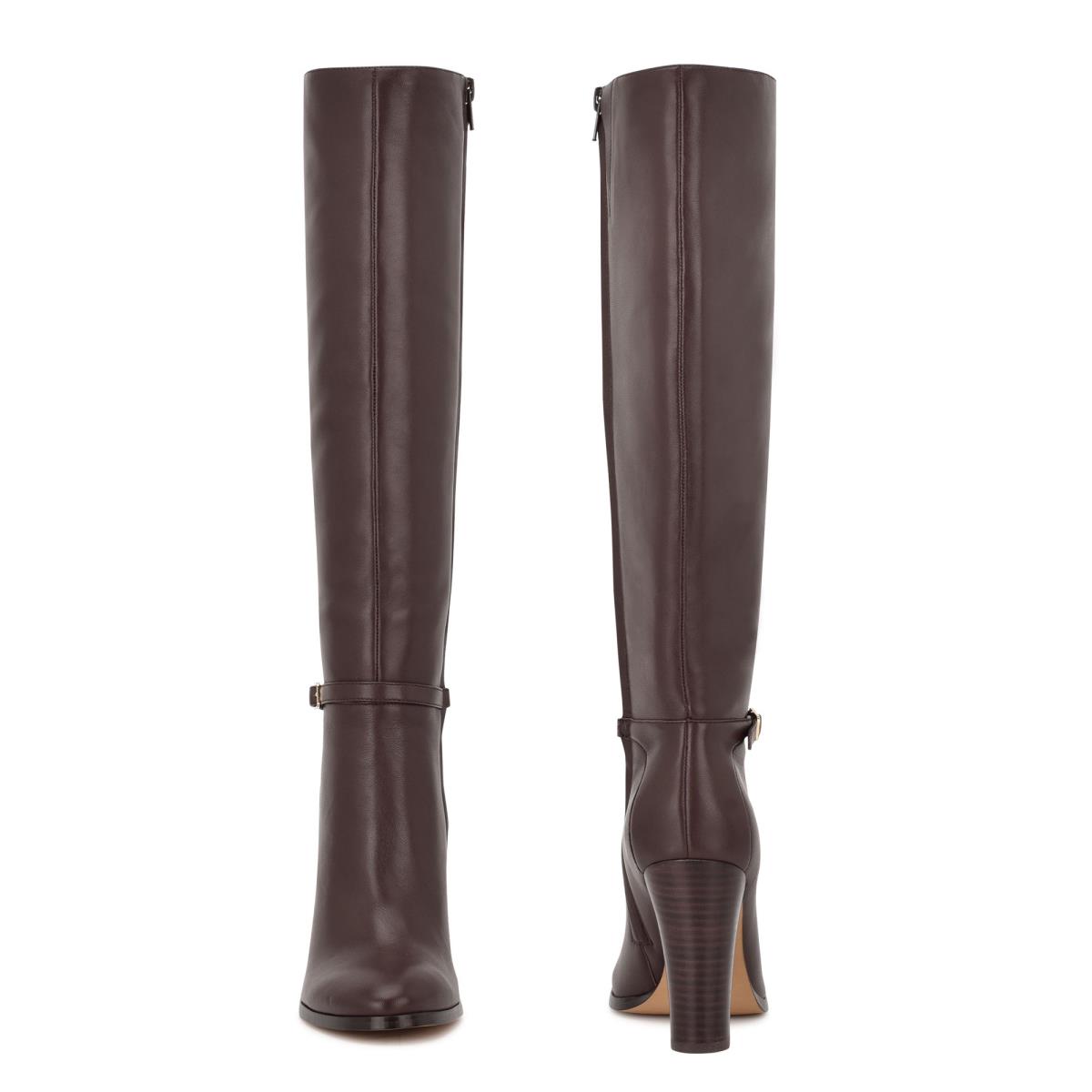 Brown Women's Nine West Kimy Heeled Boots | AXGI72630