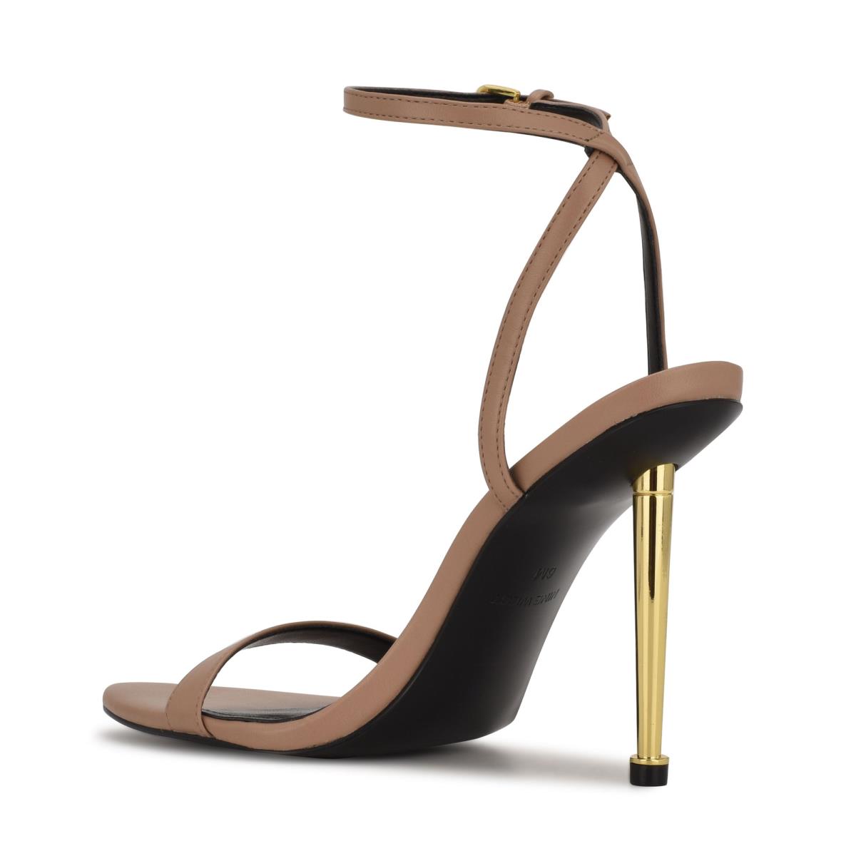 Brown Women's Nine West Reina Ankle Strap Sandals | WPHG49160