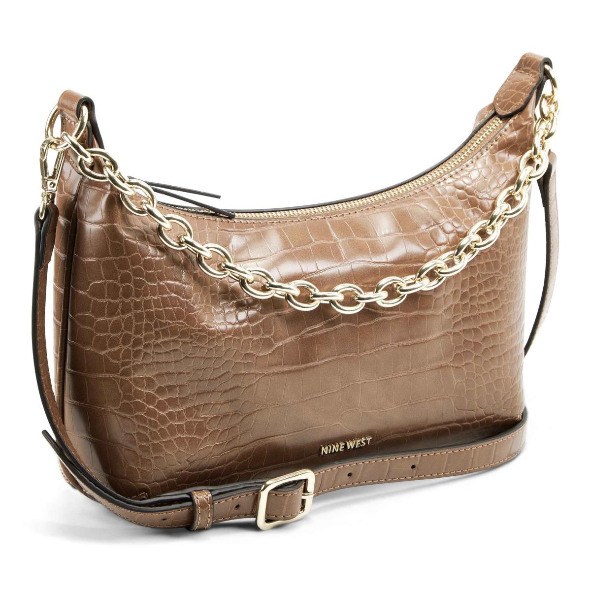 Brown Women's Nine West Ronnie Top Zip Shoulder Bag Shoulder Bags | PHBX56024