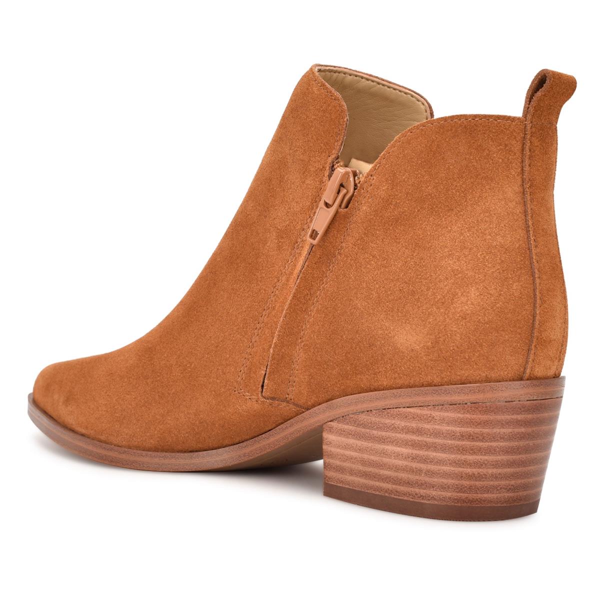 Brown Women's Nine West Single Pointy Toe Booties | DLRG03894