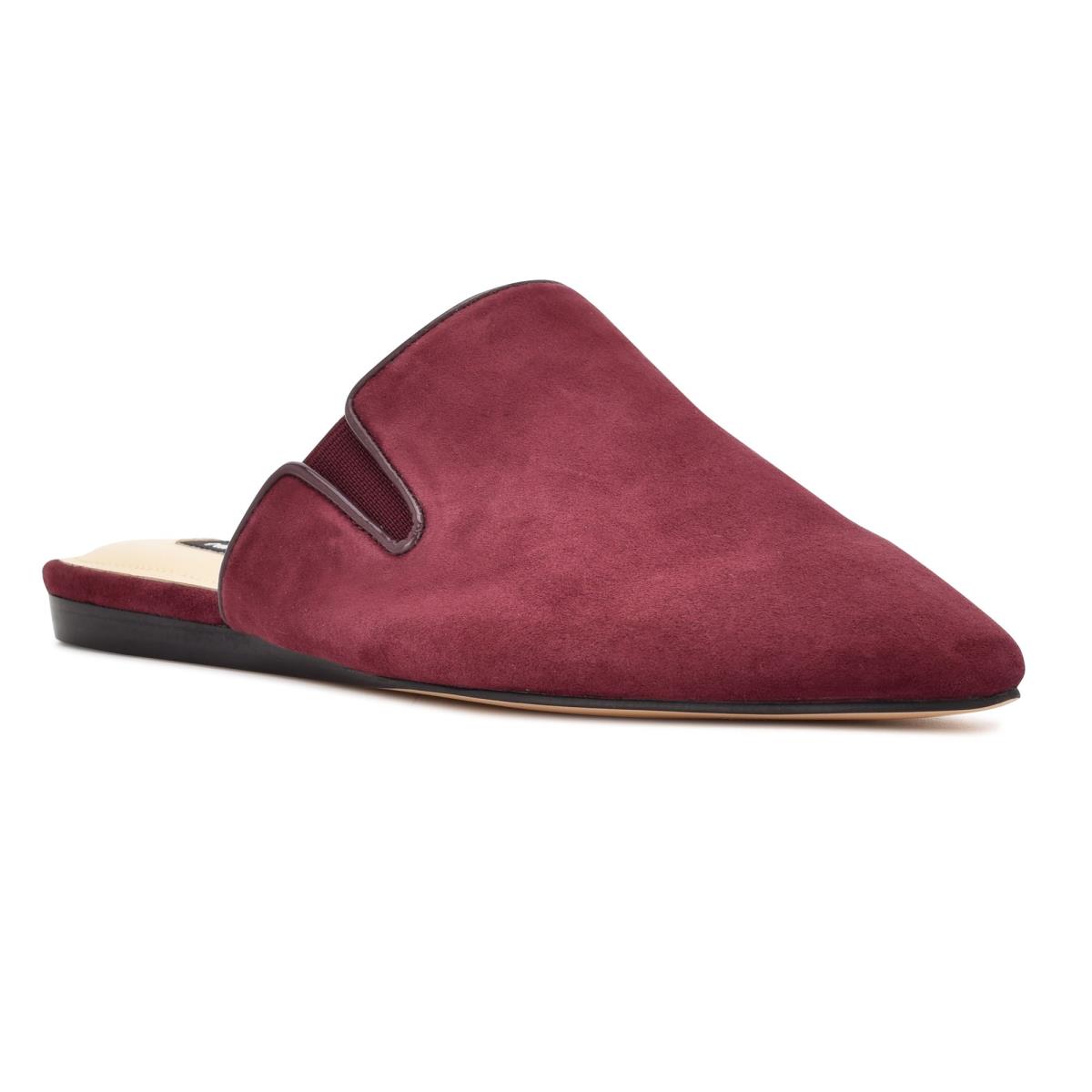 Burgundy Women's Nine West Freeda Pointy Toe Mules | EZLW86340