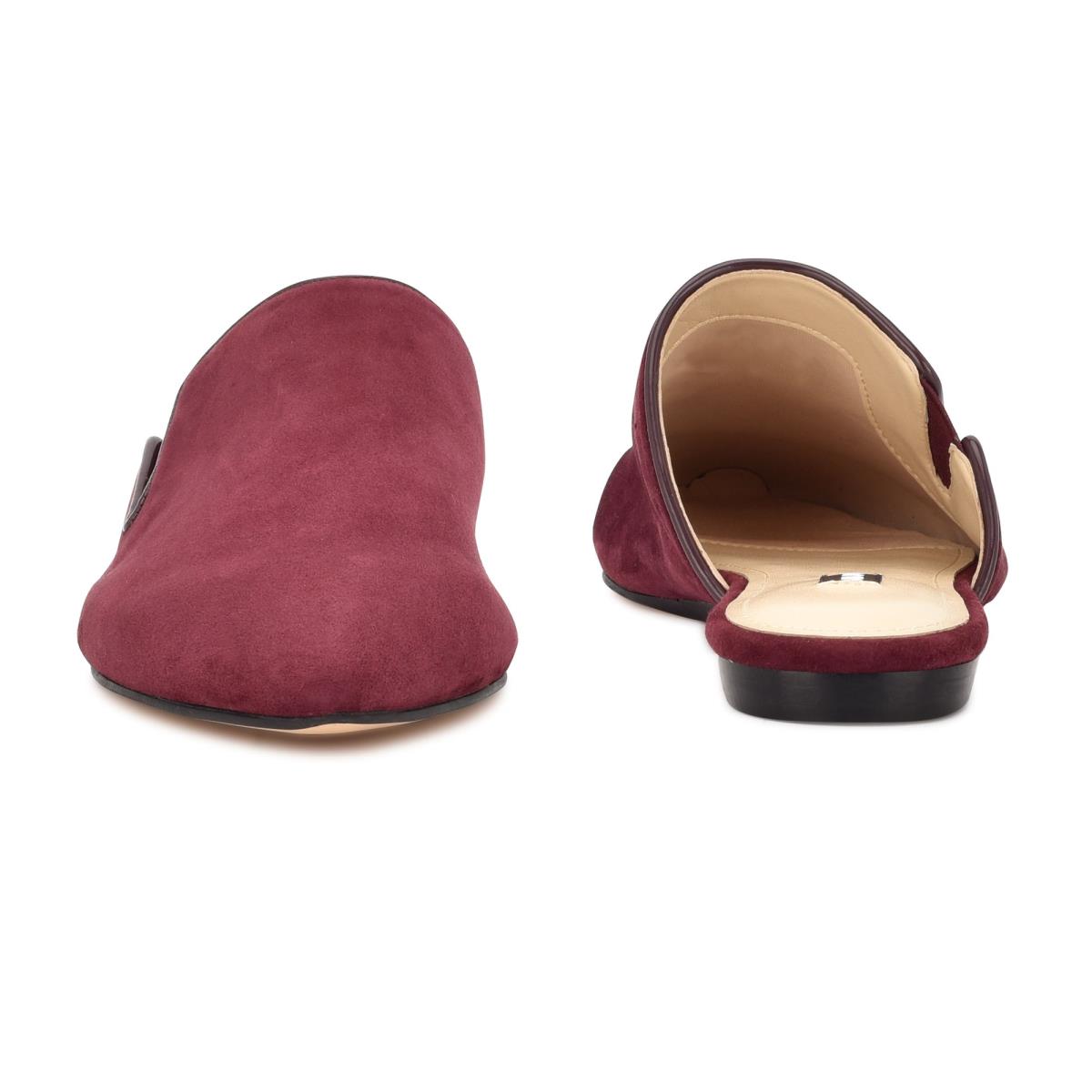 Burgundy Women's Nine West Freeda Pointy Toe Mules | EZLW86340