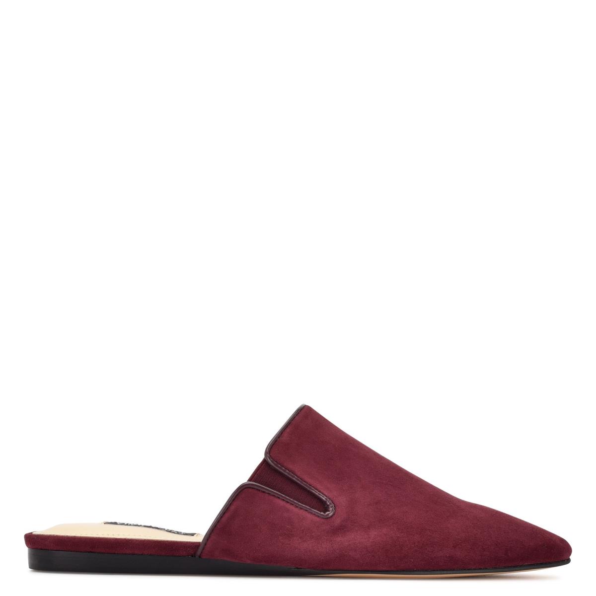 Burgundy Women\'s Nine West Freeda Pointy Toe Mules | EZLW86340