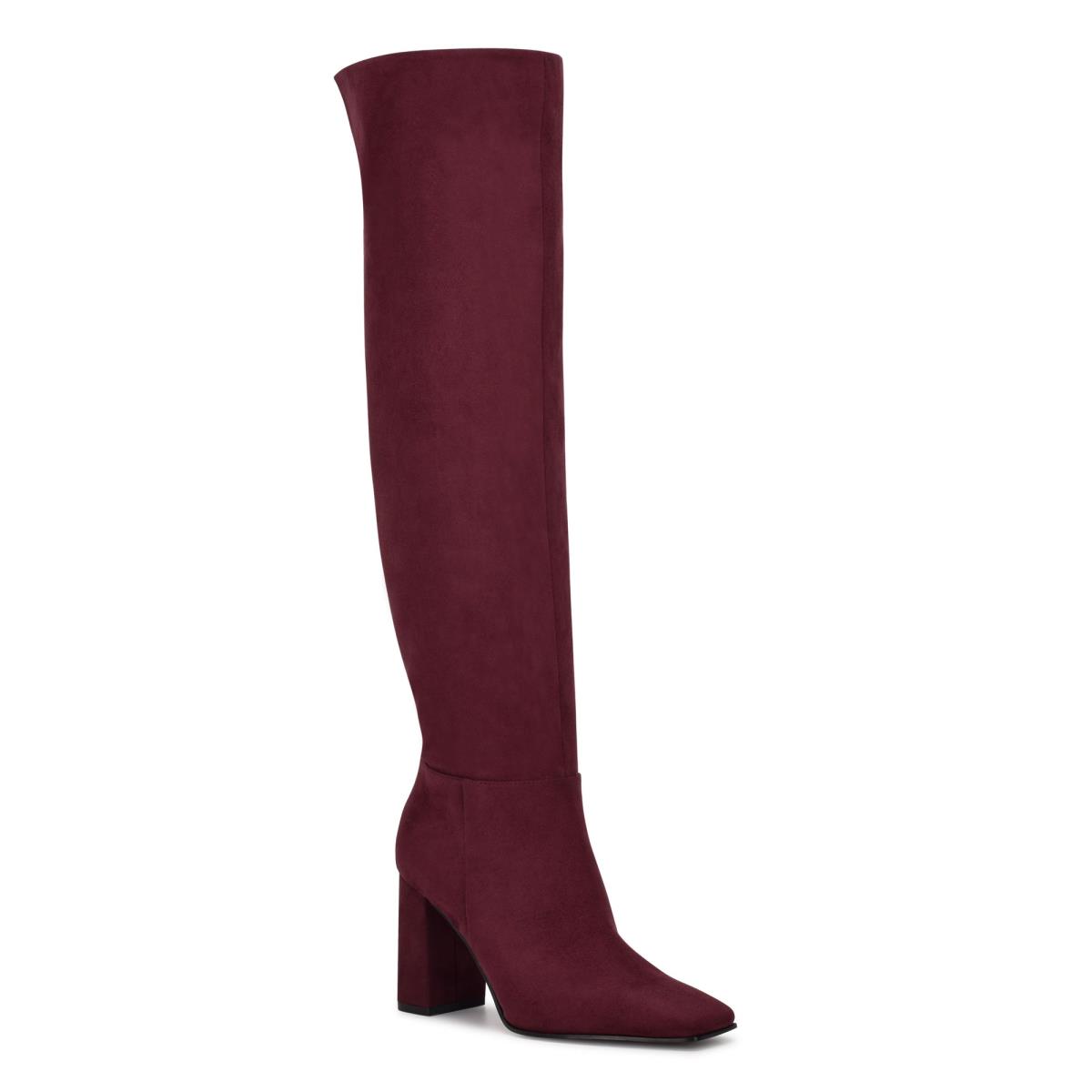 Burgundy Women's Nine West Kalida Heeled Boots | LYOI54793