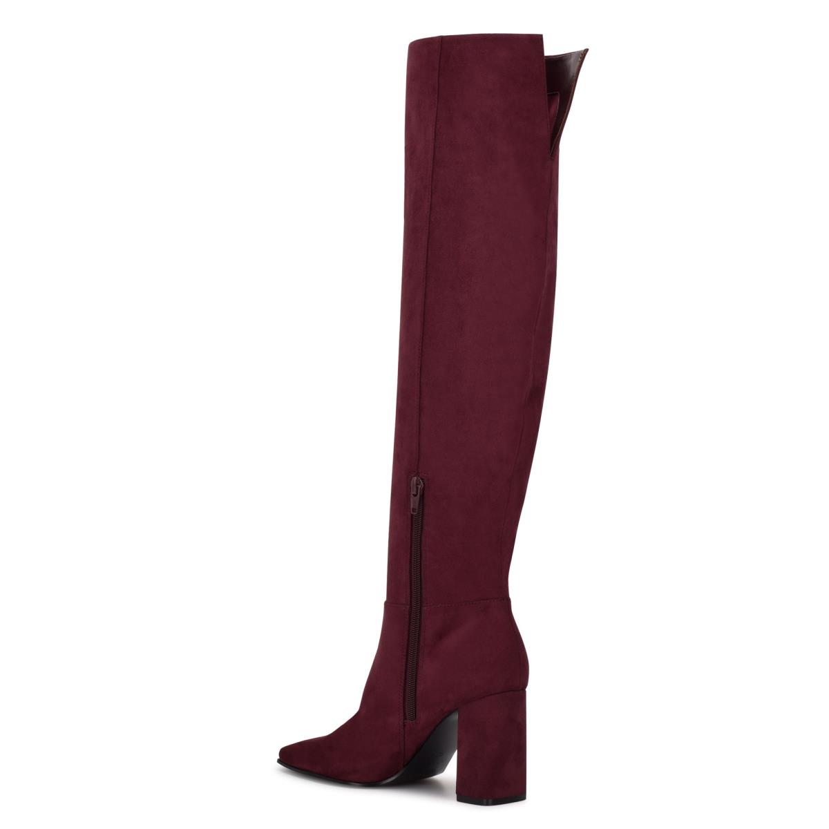 Burgundy Women's Nine West Kalida Heeled Boots | LYOI54793