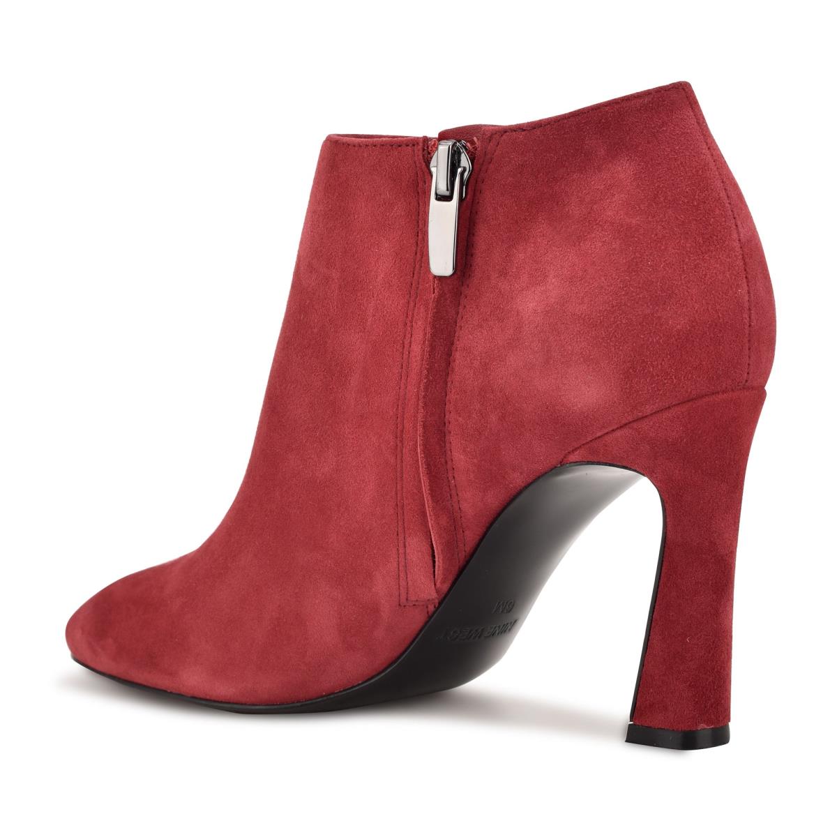 Burgundy Women's Nine West Raze Dress Booties | JWYU09372