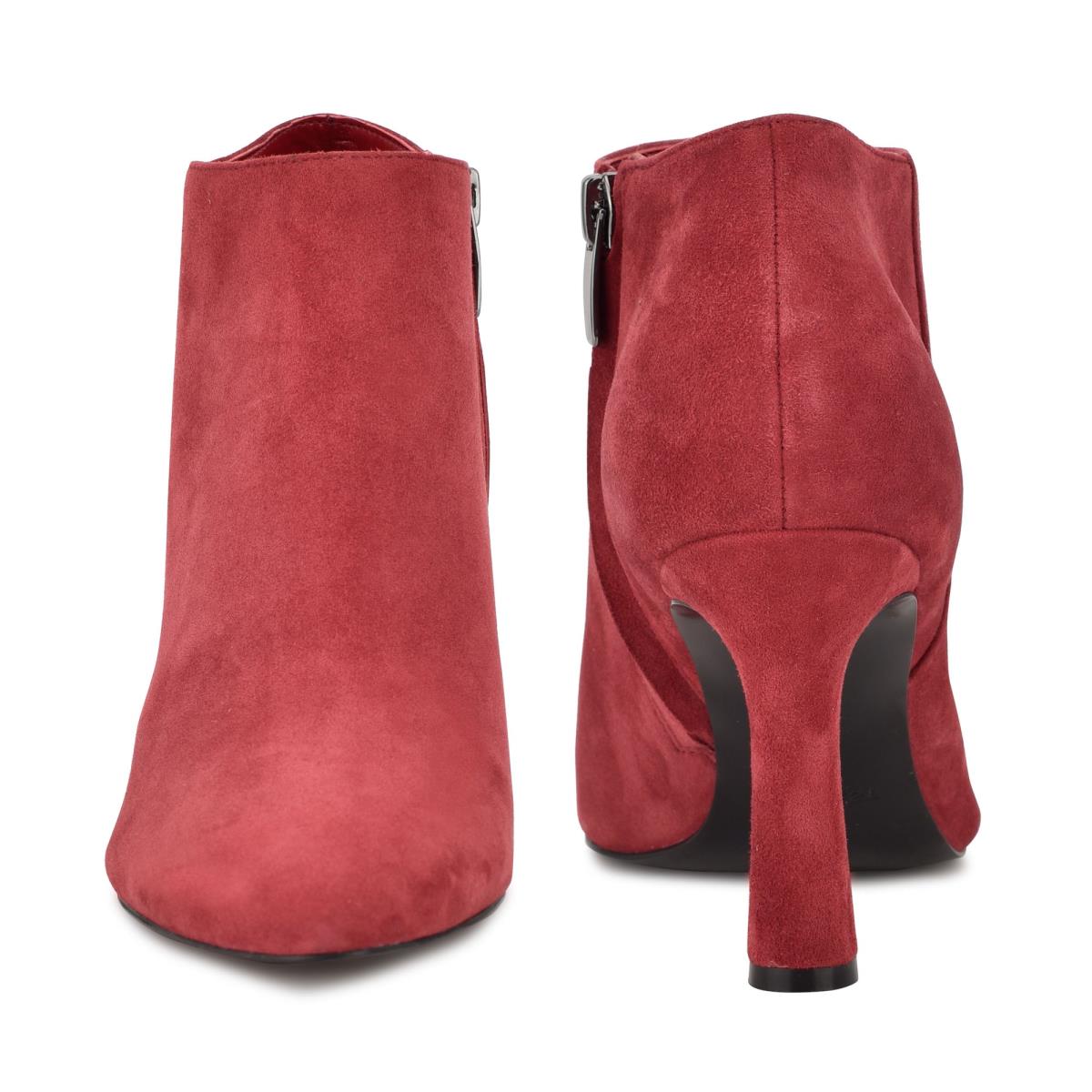 Burgundy Women's Nine West Raze Dress Booties | JWYU09372