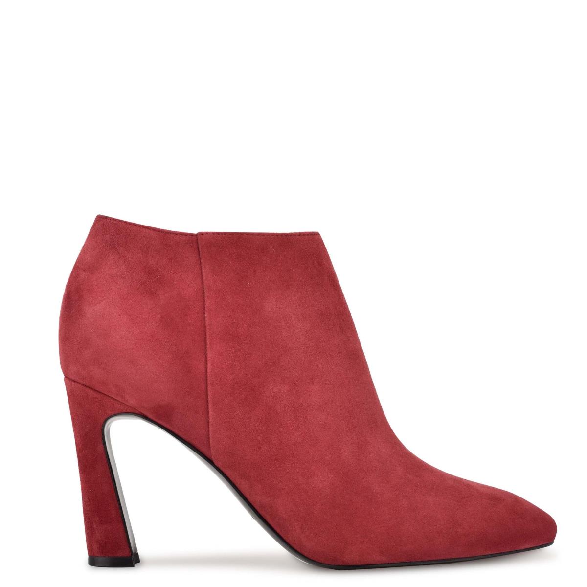 Burgundy Women\'s Nine West Raze Dress Booties | JWYU09372