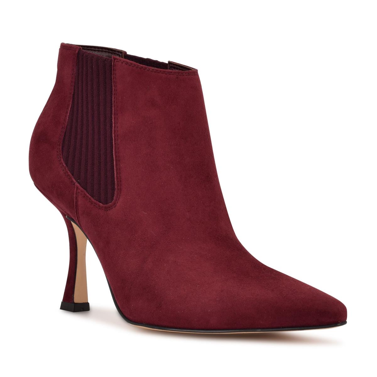 Burgundy Women's Nine West Sofia Dress Booties | LECS82534