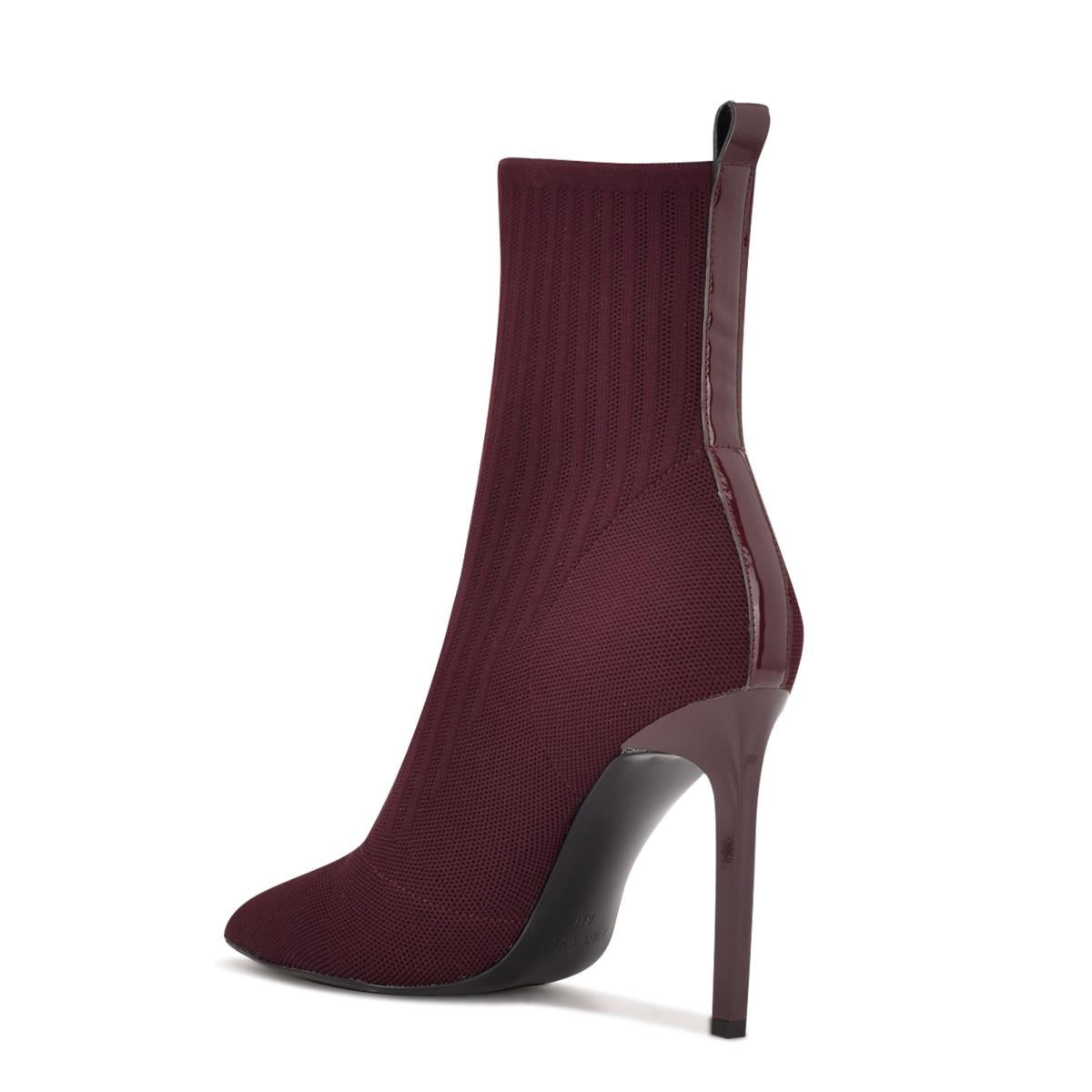 Burgundy Women's Nine West Teoy Dress Booties | FWGM54826