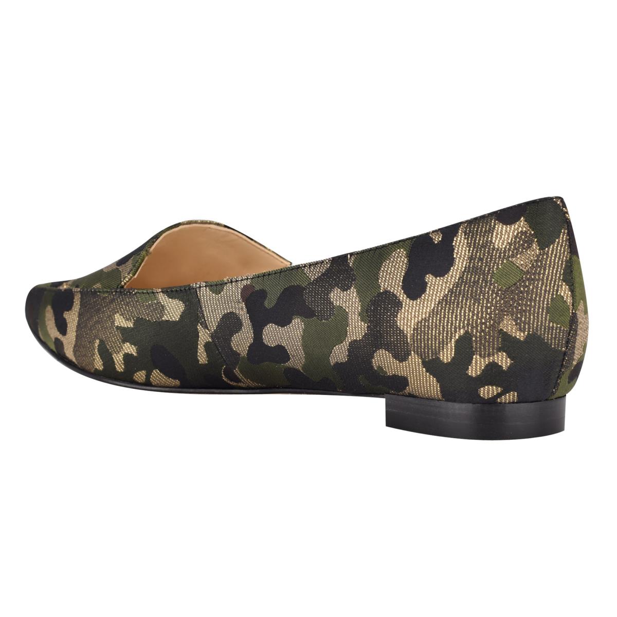 Camo Women's Nine West Abay Smoking Flats | KNHX46157