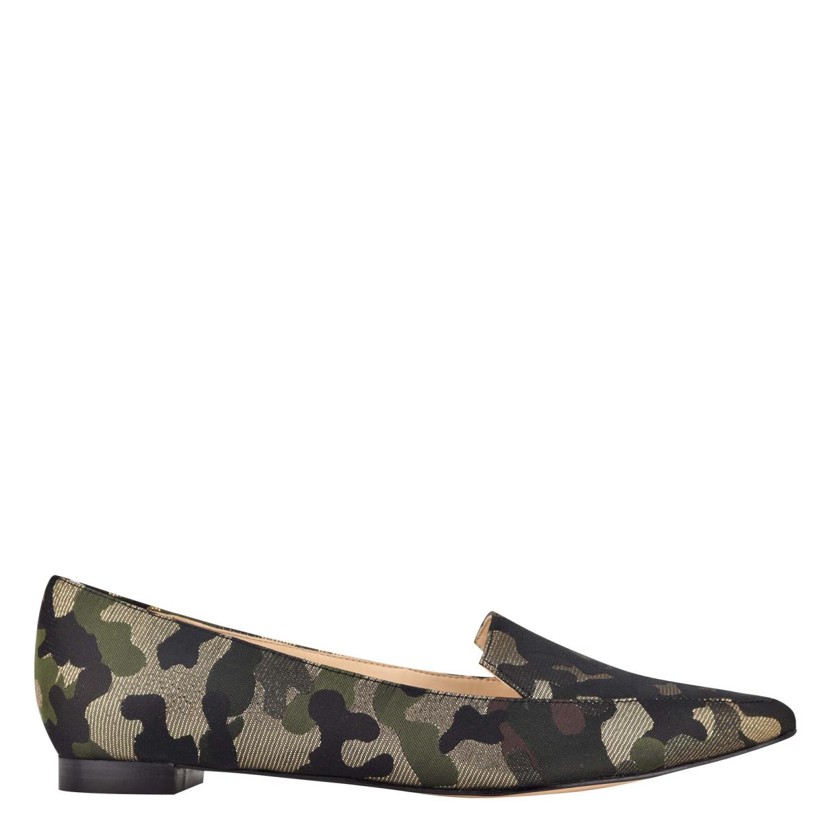 Camo Women\'s Nine West Abay Smoking Flats | KNHX46157