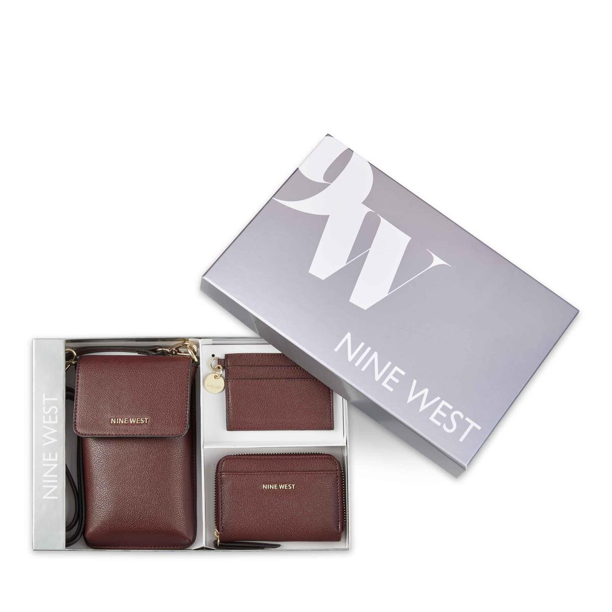 Claret Women\'s Nine West Azalea 3 Piece Box Set Wallets | MLPE01286