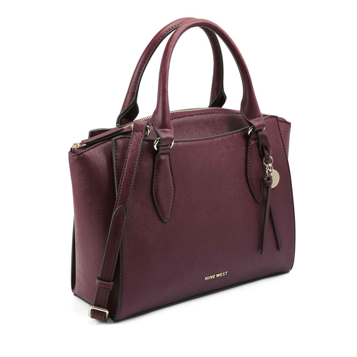 Claret Women's Nine West Paisley Jet Set Satchel Bags | WQZA59026