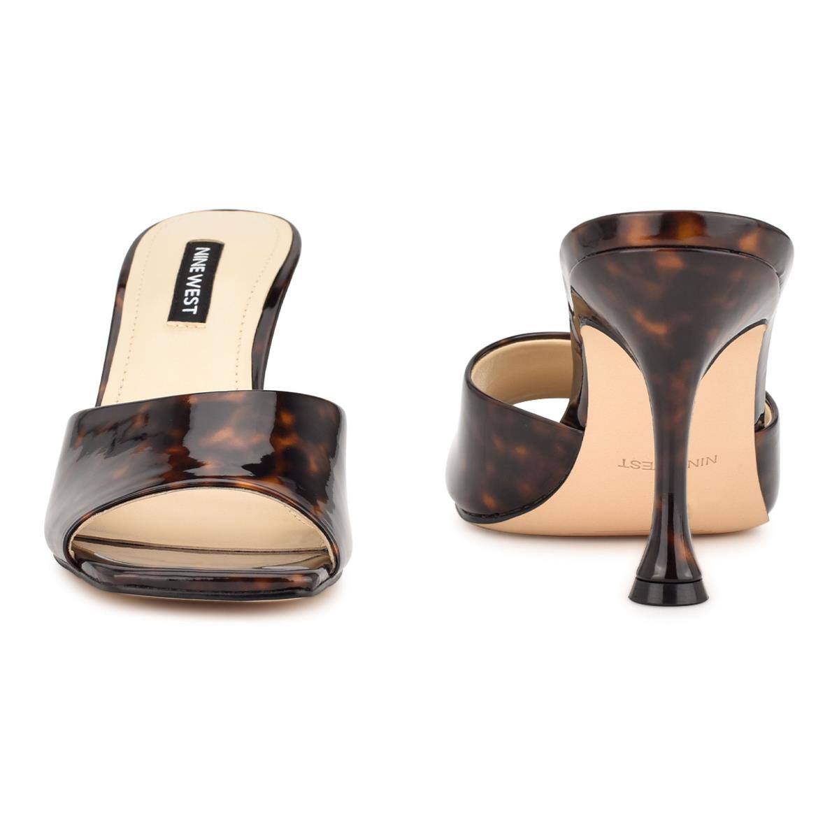 Coffee Women's Nine West Perfact Heeled Slide Sandals | CDGF62948