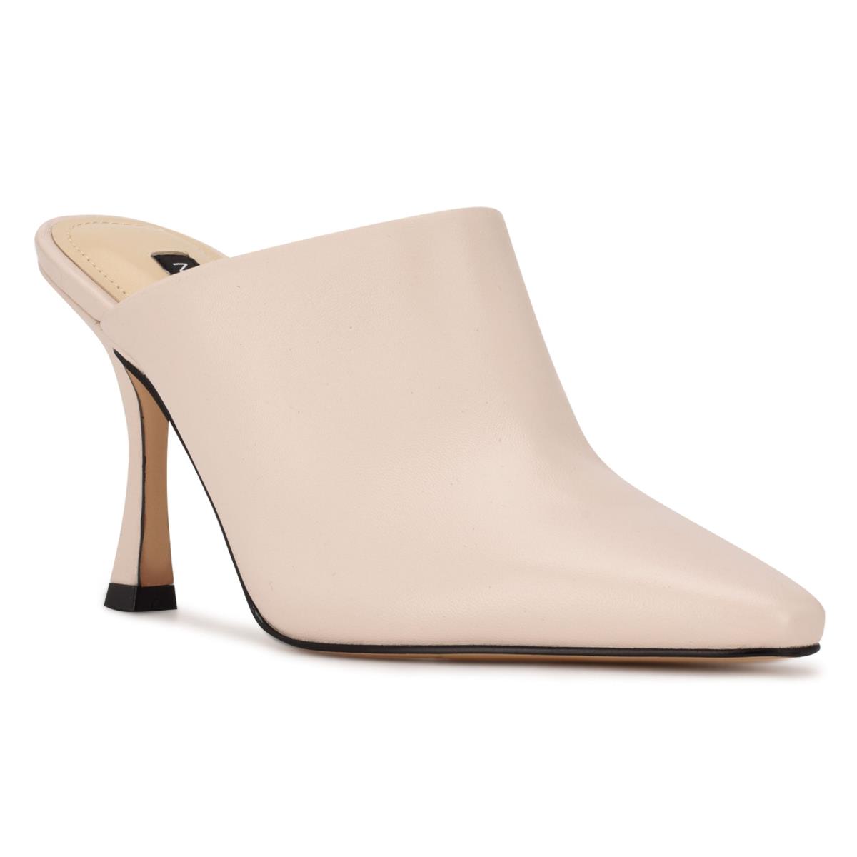 Cream Women's Nine West Ciao Heel Mules | GBNQ56981