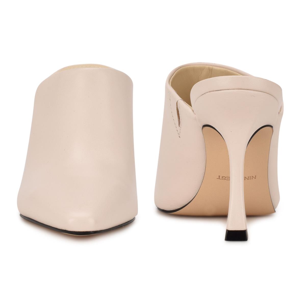 Cream Women's Nine West Ciao Heel Mules | GBNQ56981